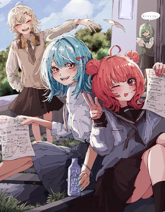 #イラスト #ぶいすぽ #ホロライブ こんな感じのイラスト描いてます。 わちゃわちゃ。