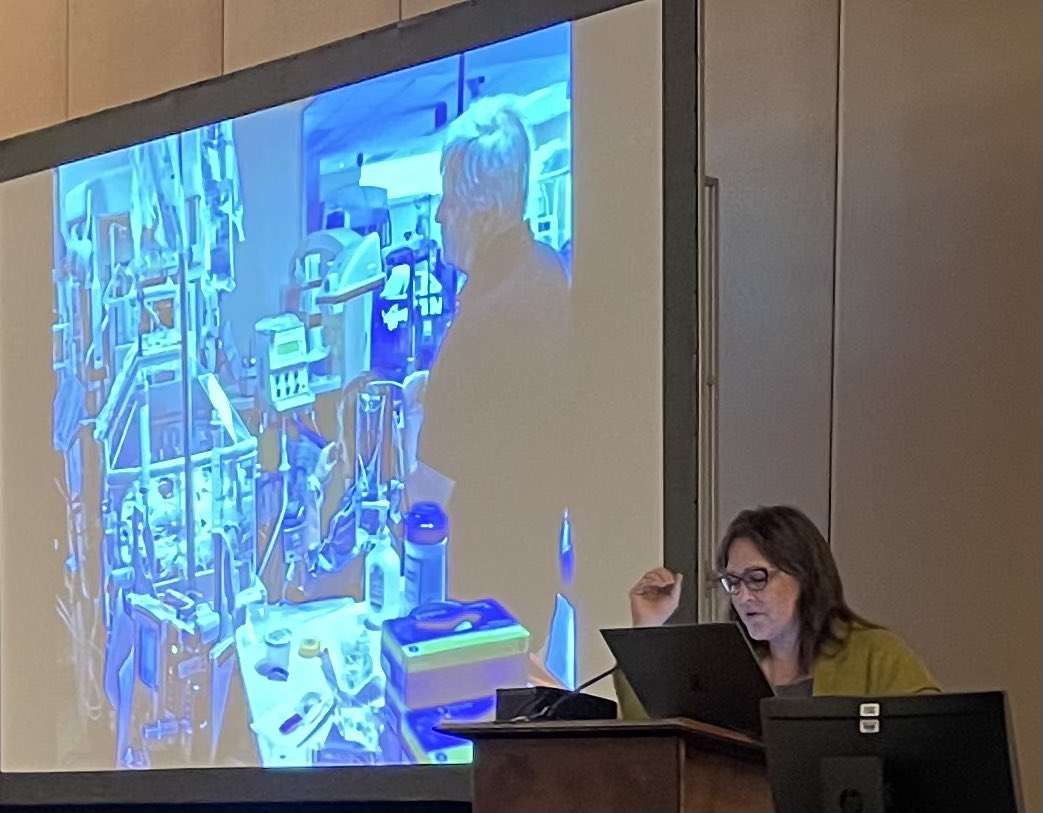 Thank you, Kelley French, reminds us what NICU looks like for the 1st time- like an alien planet. And how NICU consult is a “firehose of calamity” Kelley is the author of Juniper, written about her ex-23w now 5-yr old @springsteen fan who was born at 1 lb 4 oz. #SONPM2023
