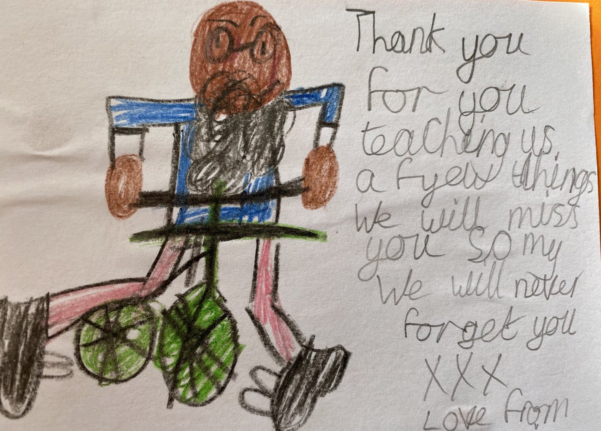 cog_botherer's tweet photo. Some great retirement messages from my class. Think I may have mentioned bikes a few times ๐ค
#cycling
#MenTeachPrimary https://t.co/Jp90vNuvXD