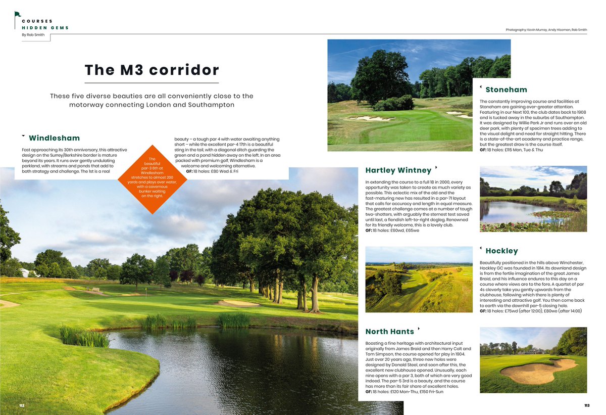 RobGolfBeer's tweet photo. The November issue of @GolfMonthly is just out and includes a whiz down the M3 to five adjacent courses I am very happy to recommend, from @WindleshamGolf in the east to @StonehamGC in the west https://t.co/oNGEIh7OGX