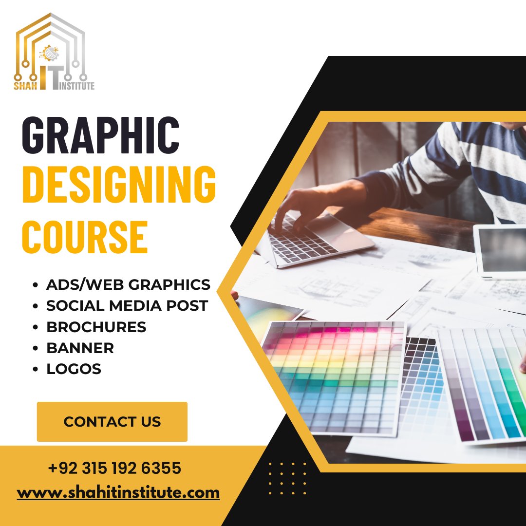 shahitinstitute's tweet image. Calling all aspiring graphic designers! Make 2023 the year you turn your passion into a profession. Join our dynamic graphic design course and embark on a creative journey

#shahitinstitute #ittraining #graphicdesigncourse #designskills  #creativejourney #designtraining