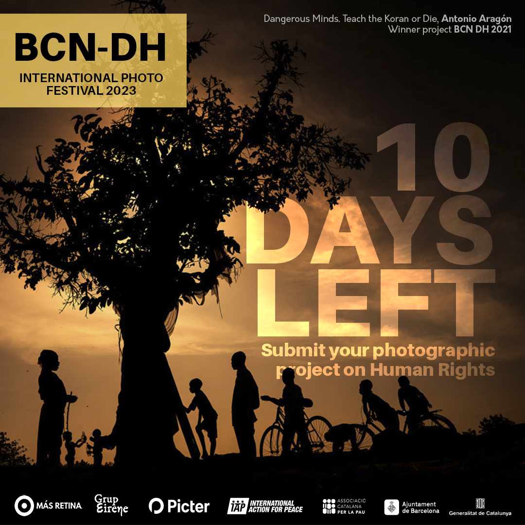 🗓️ October 31 is the deadline to submit your work for the III International Photography Festival on Human Rights and Global Justice in Barcelona.

🌐 Open to photographers from anywhere in the world.

🏆 The most voted project will receive a 3,000 €.

site.picter.com/bcndh-2023