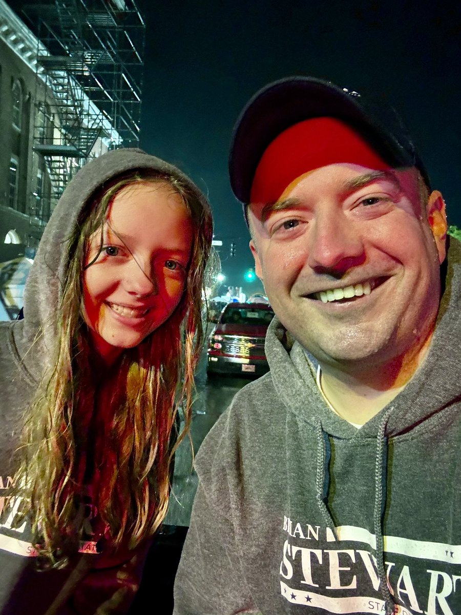 BrianStewartOH's tweet photo. A little rain couldn’t keep #StewartForOhio out of the #PumpkinShow parade! Fun times in #OH12 last night. @CvillePShow https://t.co/h1ECreFLqq