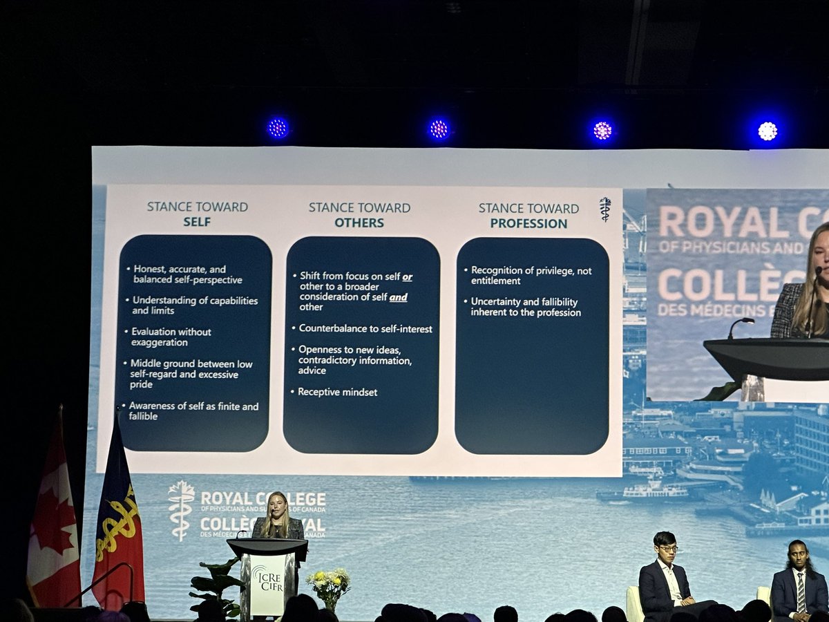 There is no consistent definition of physician #humility Common themes: stance towards self / others / profession It is not low self-esteem. It is contrary to hubris. @cmatchMD #ICRE2023
