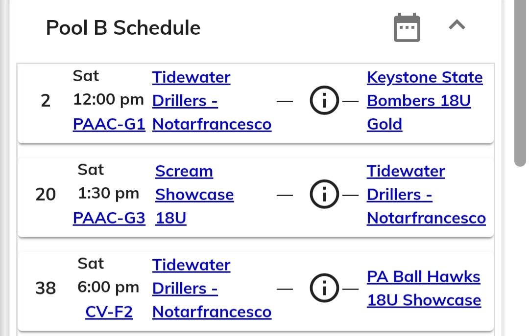 Due to a rain delay, this is the updated schedule for Saturday, 10/21.