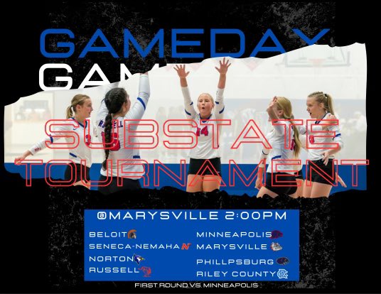 Gameday‼️

Lady Broncos are ready for Sub-State! The ladies travel to Marysville for the first game against Minneapolis around 2pm! 

#rhsvb #ALLIN