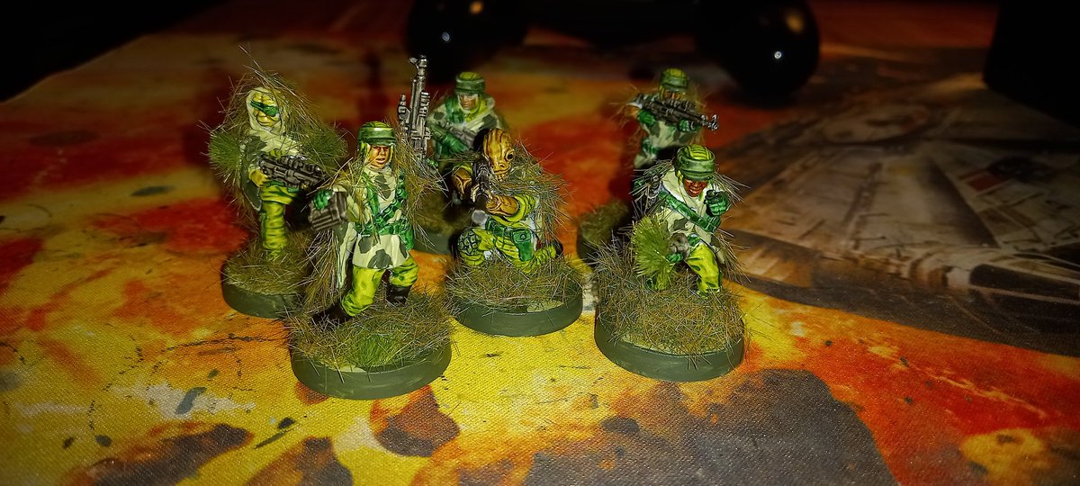 Elementalkid's tweet photo. Finished the Rebel Commandos for Star Wars Legion. I've enjoyed the Sniper team in Skirmish games

#StarWars #atomicmassgames  #starwarslegion #Warmongers #warmaidens #paintingwhileblack https://t.co/4Gdp6zeONS
