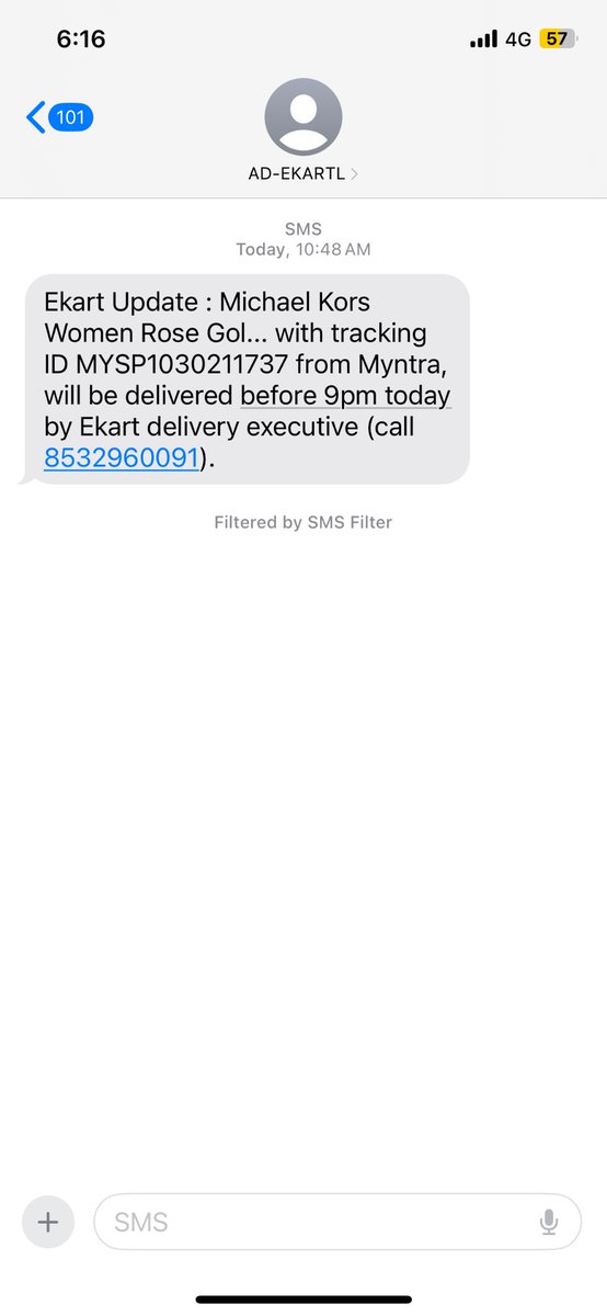 MuskanSengar2's tweet photo. These guys are chasing me to do it.

No even attempting to deliver the product and giving this fake updates please do something i order this a for someone’s birthday with the offer amount. @myntra @MyntraSupport @ekartlogistics @flipkartsupport https://t.co/qQD62ZKj4F