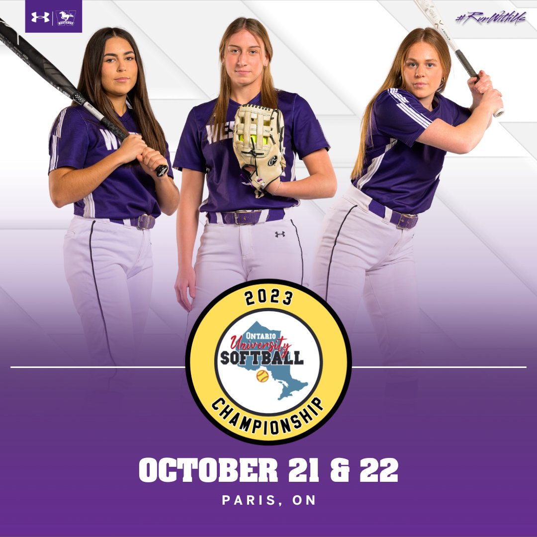 🥎 The @uwosoftball team begins their pursuit of a provincial championship this morning at the @OUS_softball Championship from Paris, ON. The Mustangs schedule: ➡️ 9:00 AM vs. TMU Stay tuned for scoring updates throughout the weekend. #RunWithUs #WesternMustangs #LetsGoMustangs