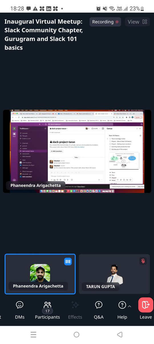 jasjitsingh77's tweet image. Currently attending Inaugural Virtual Meetup for the @slack_community Chapter, Gurugram,@SlackHQ event
Great personality @arigachetta
Is presenting wonderful Demo about @slack 
With @TarunDevOps #SlackCommunity #SlackGurugram @jcbgrss @TrailblazerEsha 
I request to all to attend