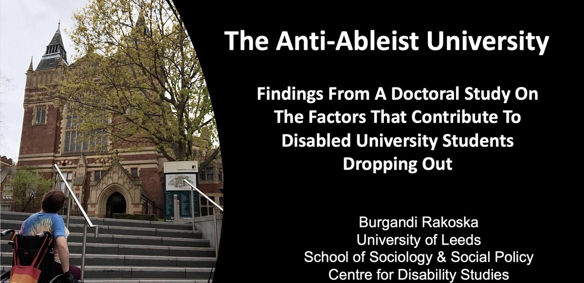 After months of fighting for my health/wellbeing, I'm proud that I was able to present my #PhD analysis at the @CDSLeeds Postgraduate #DisabilityStudies Conference! 

Looking forward to my friends/colleagues' brilliant presentations!