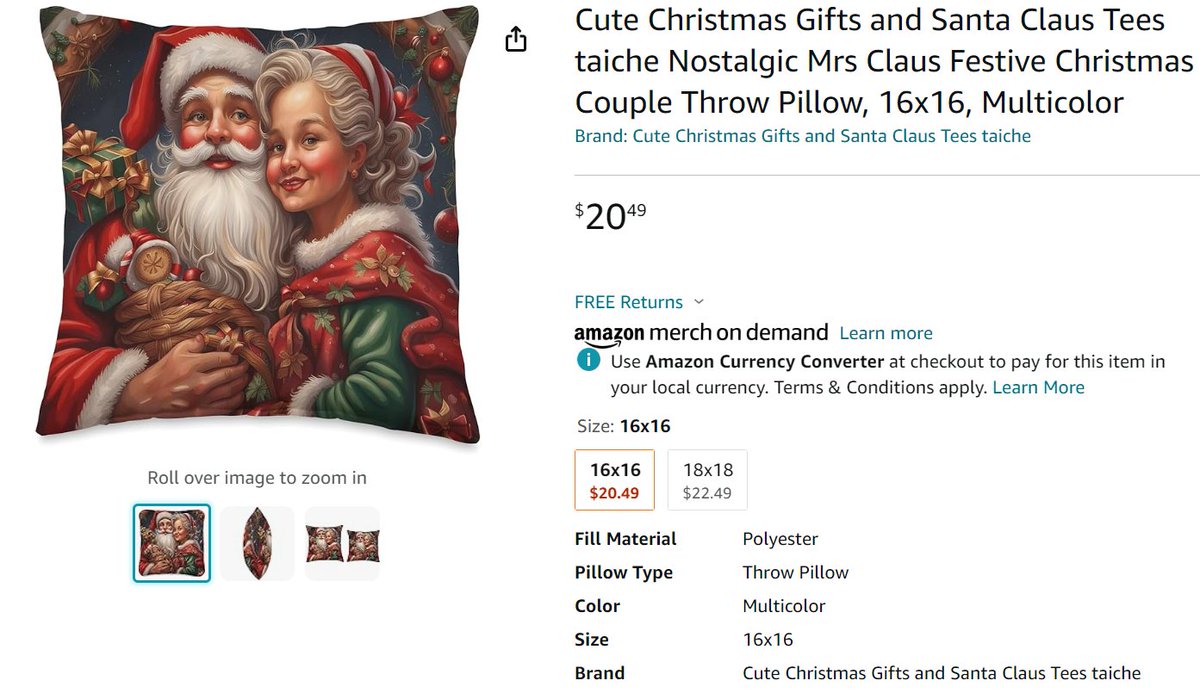 TaicheTees's tweet image. Cute Christmas Gifts and Santa Claus Tees Nostalgic Mrs Claus Festive Christmas Couple #ThrowPillow #taiche #ourfirstchristmas #christmas #christmasdecor #merrychristmas #love #newlywedchristmas #mrandmrs #Christmas2023 #Nostalgic amazon.com/dp/B0CD2Q275C?…