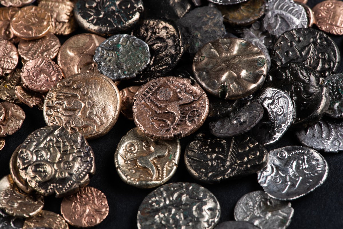 Lynn_Museum's tweet photo. This set of Iron Age coins from our #LMHoards exhibition is the only collection which is not actually classed as a hoard.
Deposited as offerings in Snettisham over a long period of time, they are classed as a votive assemblage.
On display until 11 November.
#GoodbyeHoards https://t.co/FNNVOlArUA