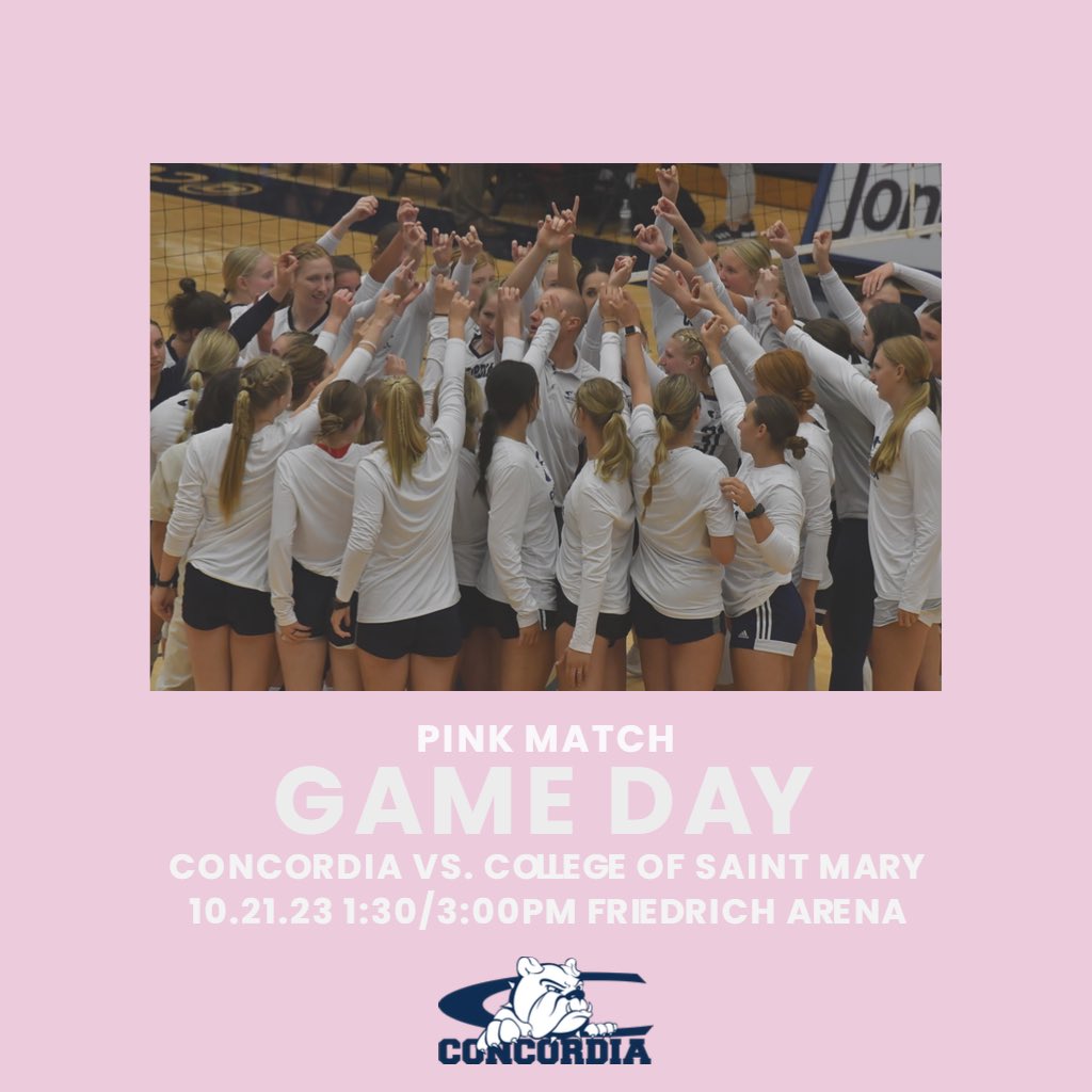 GAME DAY - PINK MATCH
vs. College of Saint Mary
⏰ 1:30/3:00PM
📍Seward, NE
🎥 cune.edu/athletics/watc…

Come and wear pink to show support and help raise awareness for breast cancer patients and survivors💕
