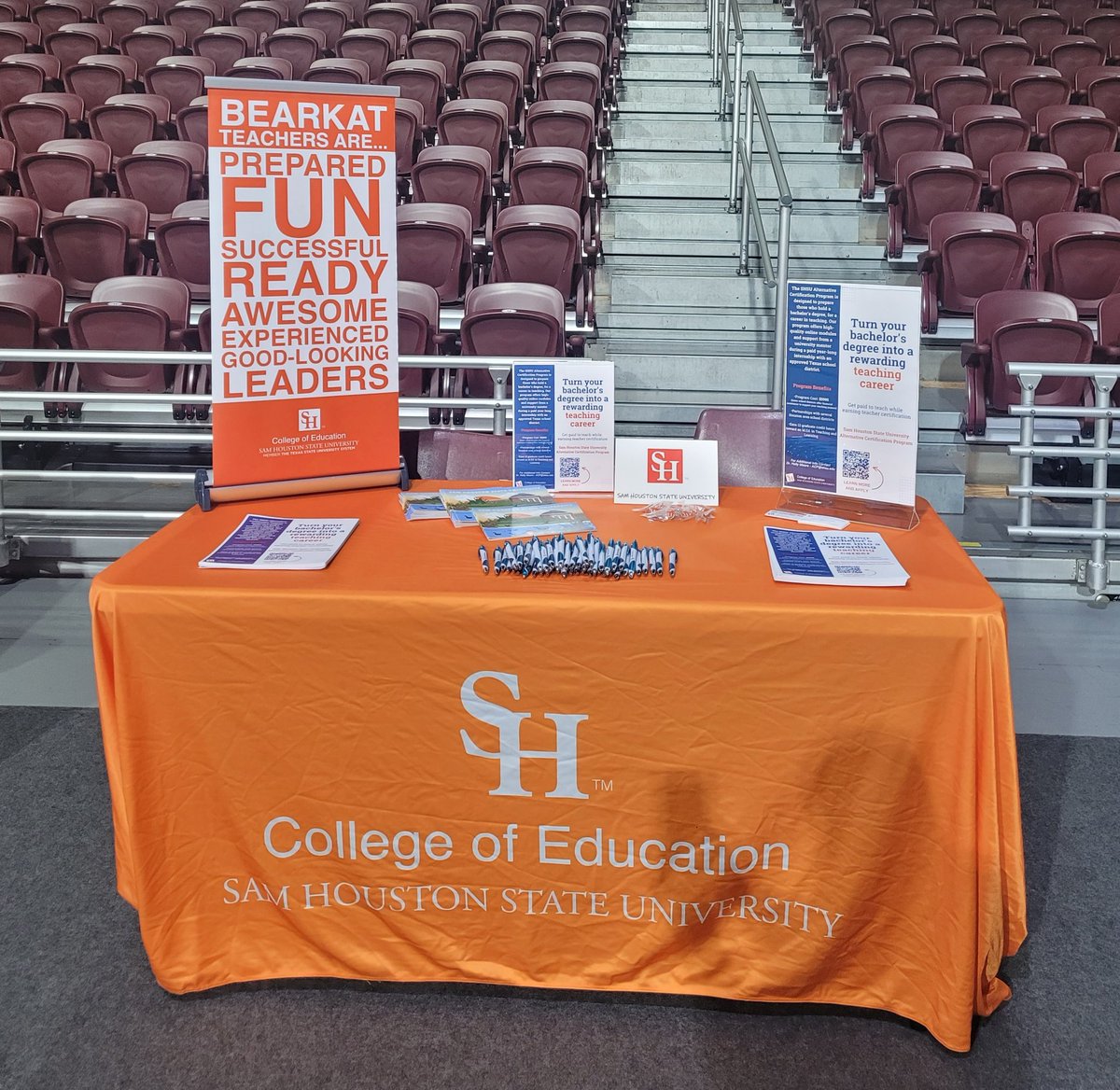 Excited to be representing <a href="/SamHoustonState/">Sam Houston State</a> in <a href="/AldineISD/">Aldine ISD</a> this morning for their EPP fair! #EatEmUpKats #teachertwitter