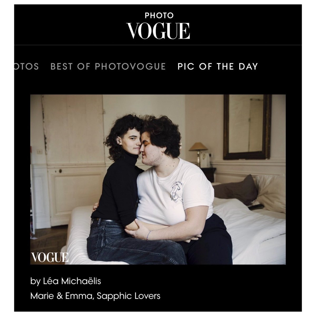 C’était une grande surprise de découvrir ce matin que ma photo avait été sélectionnée par Photo Vogue comme "Pic of the day". 💘