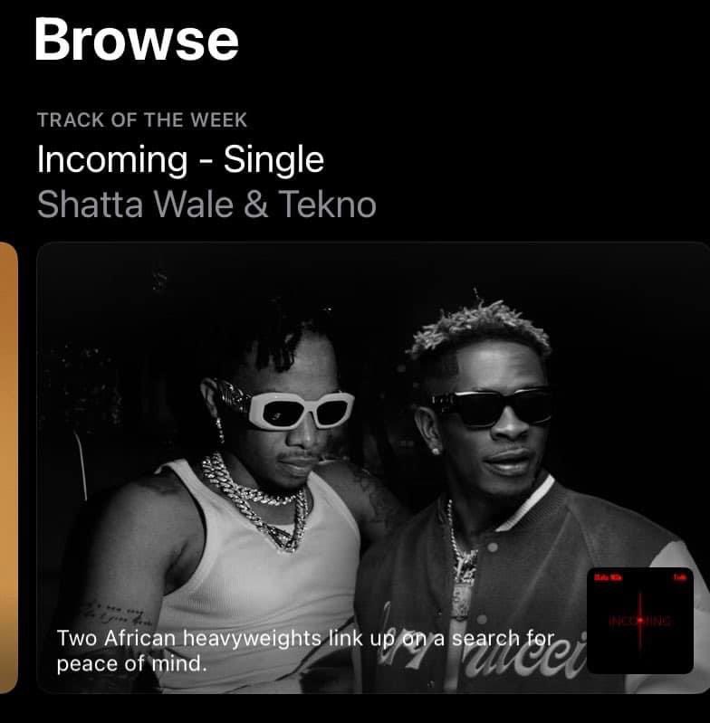 Incoming is #1 on YouTube 
Incoming hit #1 on iTunes Uk 🇬🇧 Worldwide
Incoming hit #2 on iTunes USA 🇺🇸 worldwide 
Incoming is #1 on iTunes GH 🇬🇭 Worldwide 
Incoming is #1 on iTunes GH 🇬🇭 All Genre 
Incoming is #1 on Apple Music GH 🇬🇭 Worldwide 
Incoming is #2 on Apple Music GH 🇬🇭