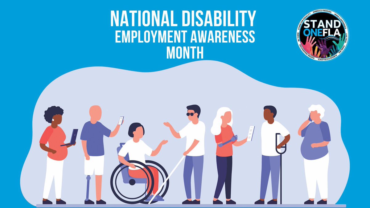 October is National Disability Employment Awareness Month! Let’s recognize and appreciate the incredible contributions of individuals with disabilities in the workforce. By promoting inclusive workplaces, we can create a more accessible world for all! 🌎♿️💙 #OneFLA