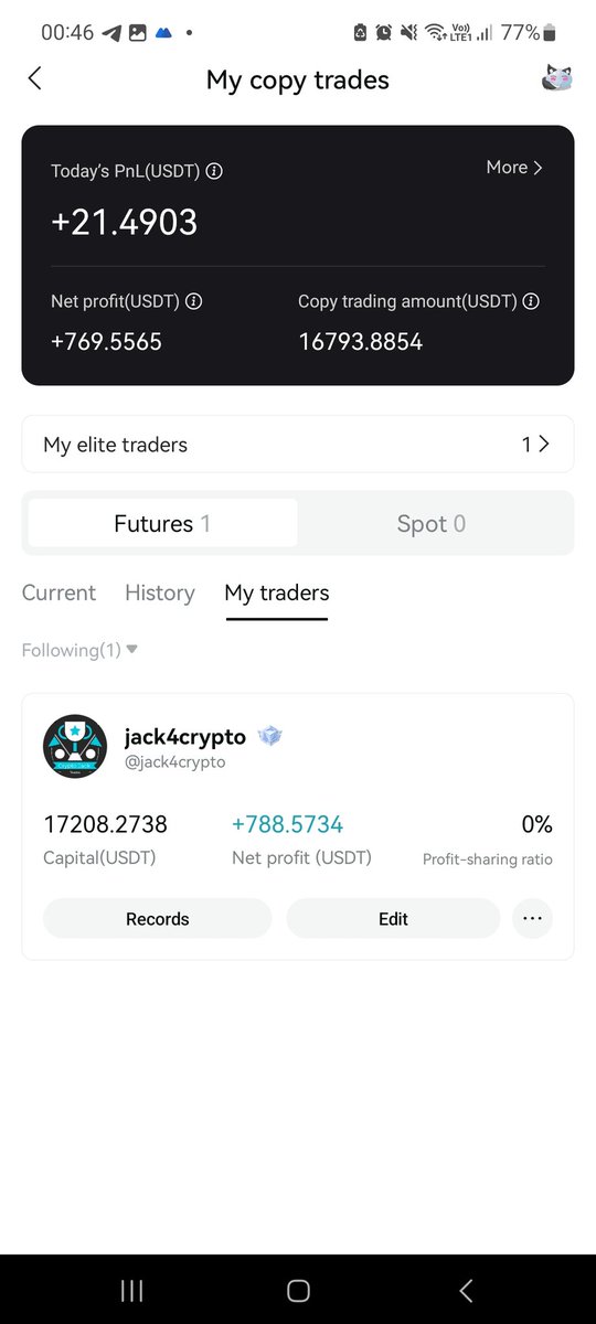 Jwill07071's tweet photo. Honestly, at the start of this copy trading, i have doubted that it would work... but LOOK WHAT HAPPENED! I srsly didn't regret that I follow @jack4crypto and joined his copy trading. So guys... if you want to earn some money, you can DM @jack4crypto for the copy trading! 😉 https://t.co/mAUkYuDAtZ