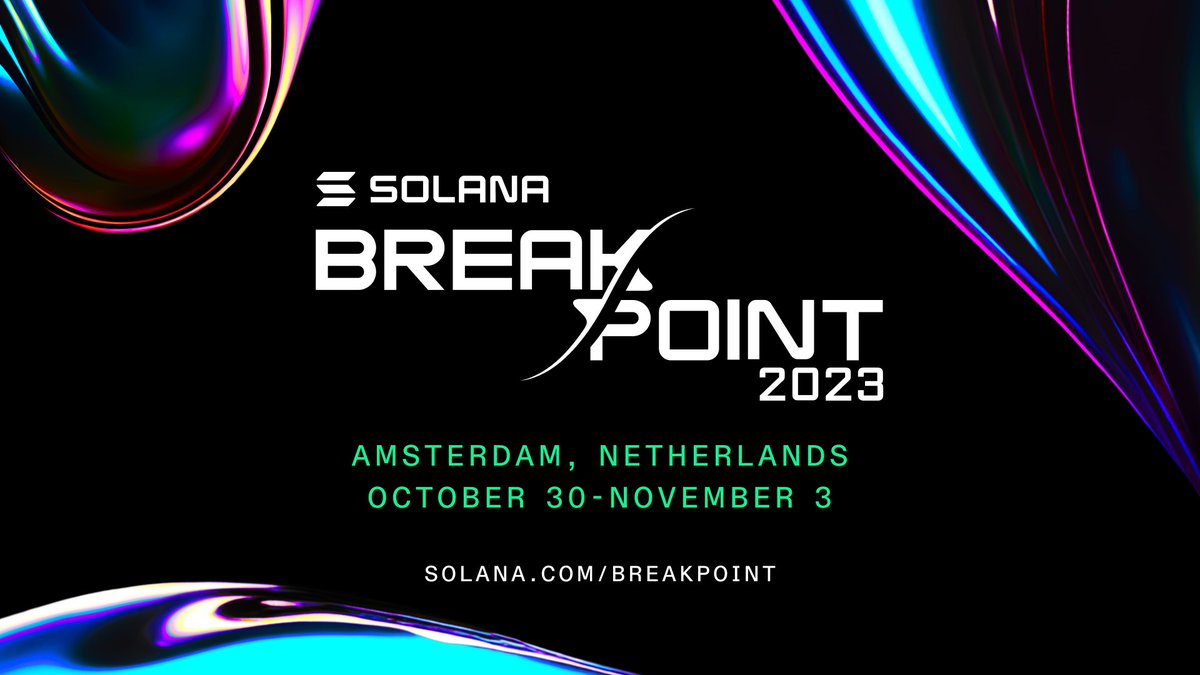 📣 #Breakpoint2023 Ticket Giveaway!

Solana Breakpoint is quickly approaching in Amsterdam, and <a href="/SolanaFndn/">Solana Foundation</a> is giving away 5 free tickets!

To enter:

🔁 RT this post
🚶Follow @SolanaConf
☀️Tell the world what’s possible on Solana in a comment below! (include