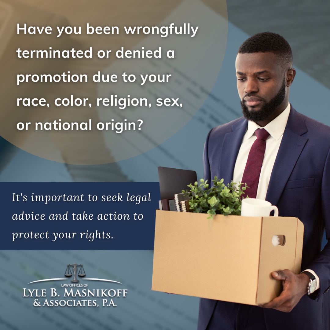MasnikoffLAW's tweet image. Have you been denied a promotion, demoted, or wrongfully terminated from your job based on your race, color, religion, sex, or national origin? 

📲 877-817-4127 or visit 💻 workerscompfl.net

#FloridaAttorney #workerscompattorney #multilinguallawfirm