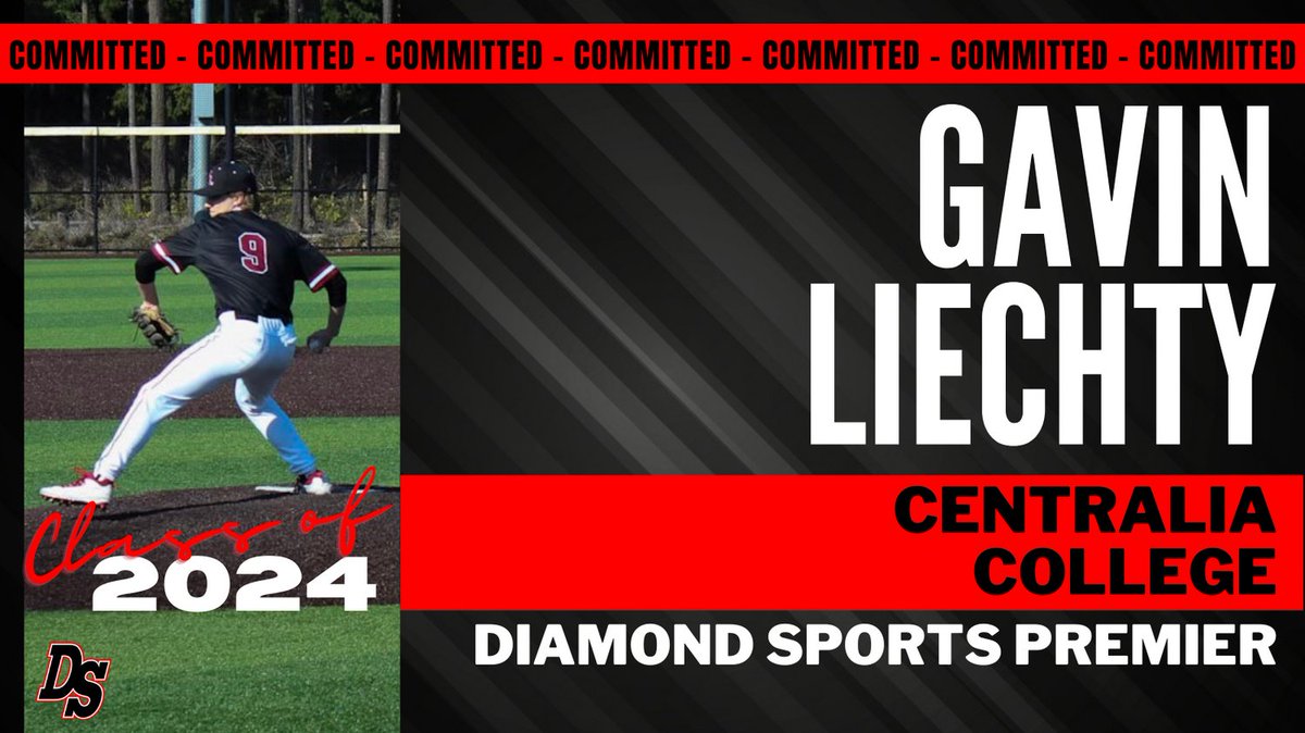 Congratulations to Diamond Sports Premier's <a href="/GavinLiechty/">Gavin Liechty</a> on his commitment to <a href="/Centralia_BSB/">Centralia College Baseball</a>. #DSfam #ClassOf2024