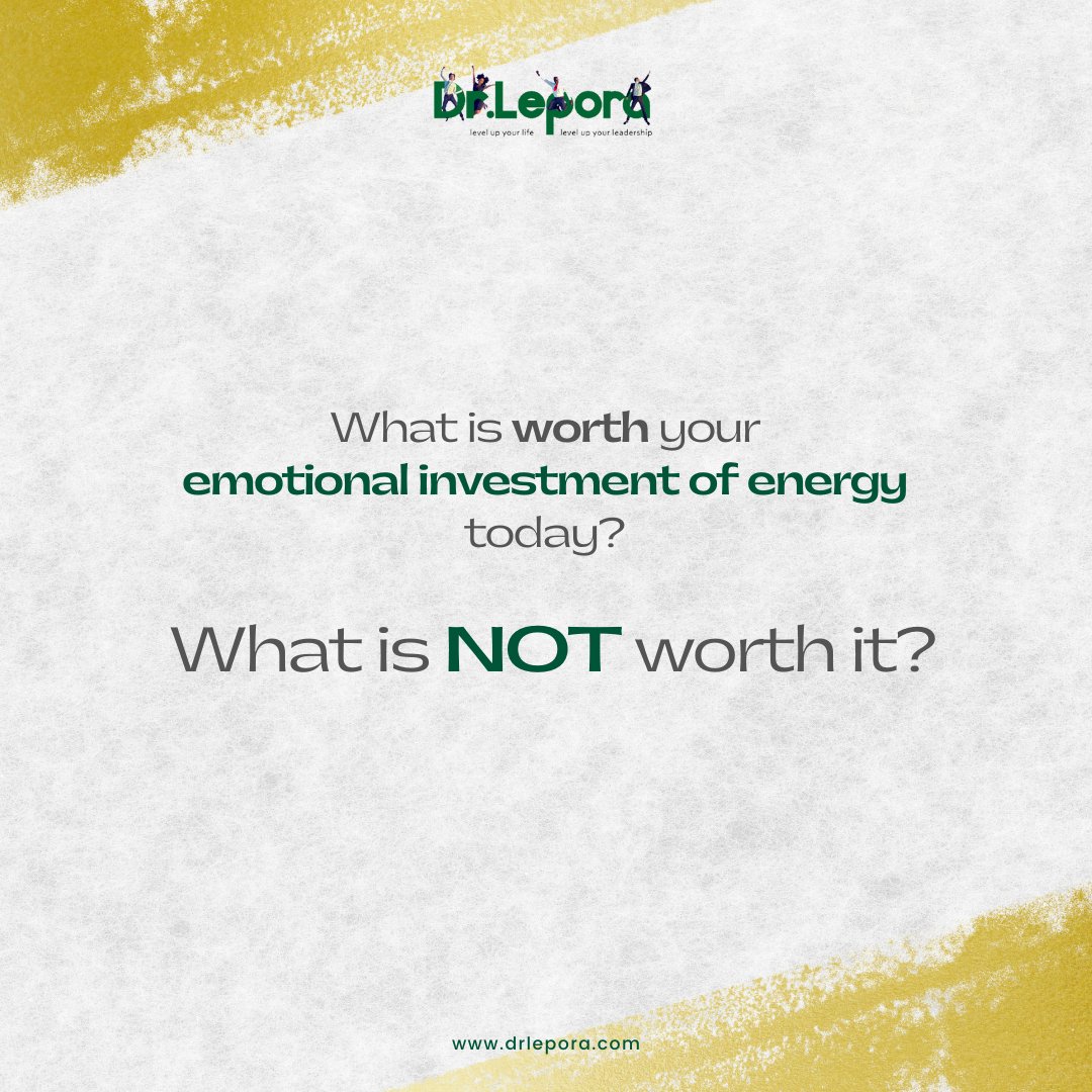 #drlepora #nextgenpeople #EmotionalWellness #EnergyManagement #PrioritizeYourPeace #EmotionalInvestment #ChooseWisely #MindfulChoices #PositiveVibesOnly #SelfCareMatters #EmotionalHealth #InnerPeace #SelfAwareness #Mindfulness #FocusOnWhatMatters #HealthyMindset #PositiveChoices