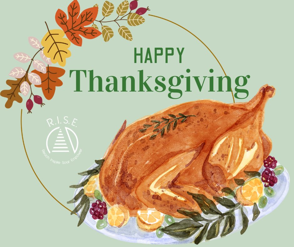 🦃 Happy Thanksgiving from the R.I.S.E. Academy family! 🍂 We're grateful for YOU, our incredible community.

May your day be filled with love, laughter, and the warmth of family and friends. As we reflect on the year, let's cherish the moments that bring us joy. 🙏🏽💖
