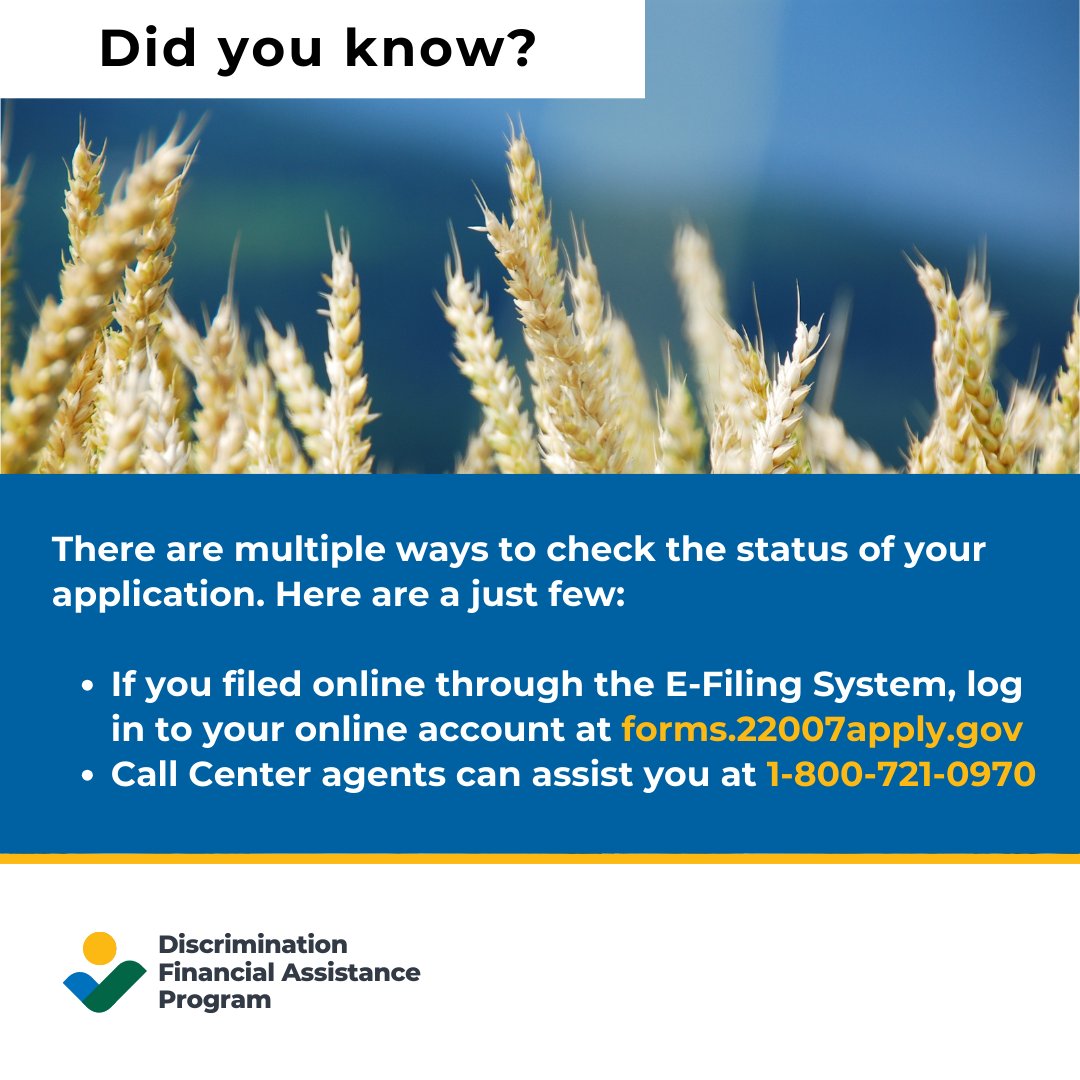When you submit an application, there are several ways to check the status as it goes through the submission and review process.  Here are a few tips.
 22007apply.gov

#22007apply #DFAP #farmers #ranchers #forestlandowners #ira #aglife #agproducers #usda