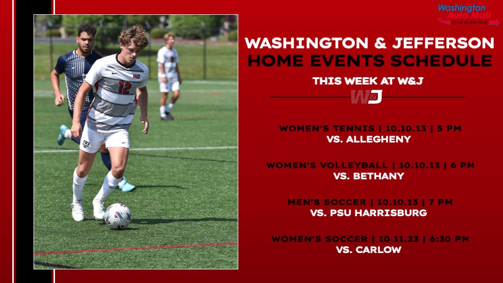 wjathletics's tweet photo. Take a look at our weekly home events schedule sponsored by the Washington Auto Mall! #PrezPride https://t.co/3YHloW08dv