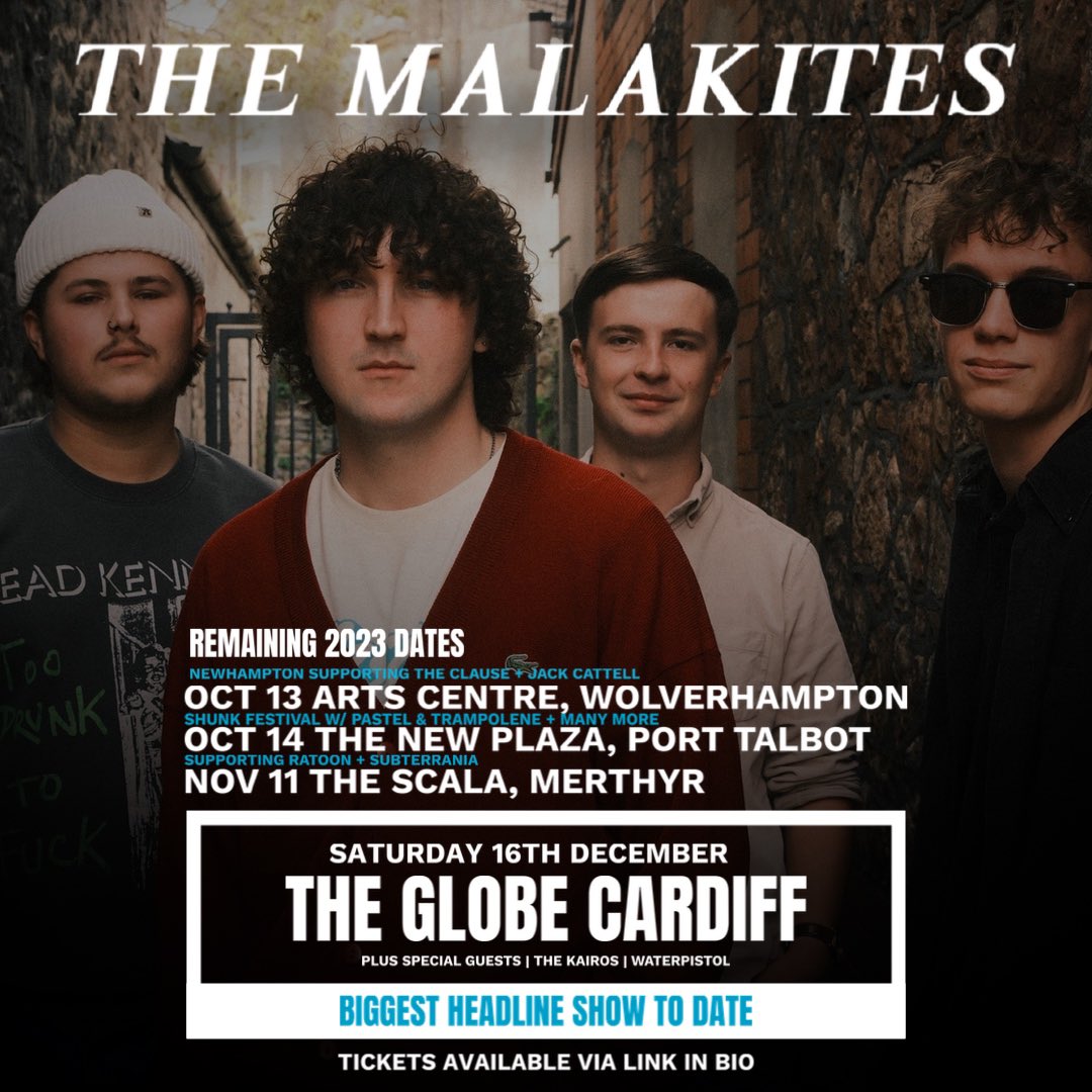 TMalakites's tweet photo. We’re back supporting our friends 
@theclauseuk this Friday at a 
sold out🚨 Newhampton Arts Centre in Wolverhampton!! 

Saturday we play @ShunkFest2023 alongside some incredible welsh 
bands/artists!!

We can’t wait to meet you Wolves🩵

📸: @talievs9 (2)
#wolverhampton https://t.co/SShzm7d9xj