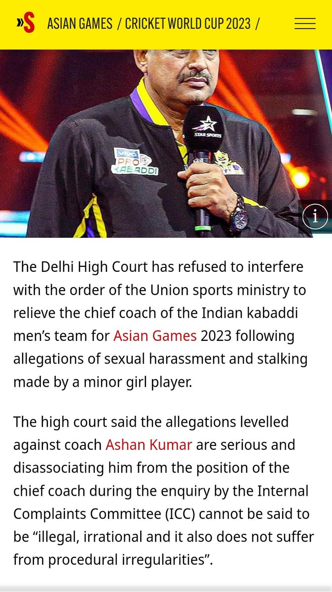 PasupathiMPR's tweet photo. @tnrags @brute_bala @tamilthalaivas On September 4, an FIR was registered against ashan kumar on the complaint of a minor girl at Bhiwani police station in Haryana who accused Indian men’s kabaddi team head  of having sexually harassed her.

Why Should Tamil Thalaivas still didn't eliminate the sexual offender? https://t.co/j5Ldjc89nF