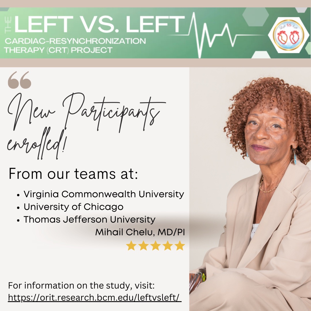 New participants enrolled! Shout out to our teams at: Virginia Commonwealth University, University of Chicago, and Thomas Jefferson University! For more information on LvL, visit our website: orit.research.bcm.edu/leftvsleft/