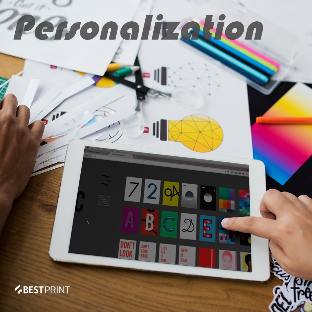 4bestprint's tweet photo. Personalization in print marketing involves tailoring printed materials to individual recipients or specific target audiences. By using customer data and variable data printing technology, businesses can create customized content, such as personalized messages, product recommendations, or unique offers. 
Personalization enhances engagement and relevancy, increasing the likelihood of a response or conversion. It fosters a sense of connection and shows that a brand understands its customers' needs. This approach is applicable in direct mail, brochures, catalogs, and more. 
It's a powerful tool for building customer loyalty, improving the return on investment, and ultimately driving sales and brand growth in print marketing campaigns.