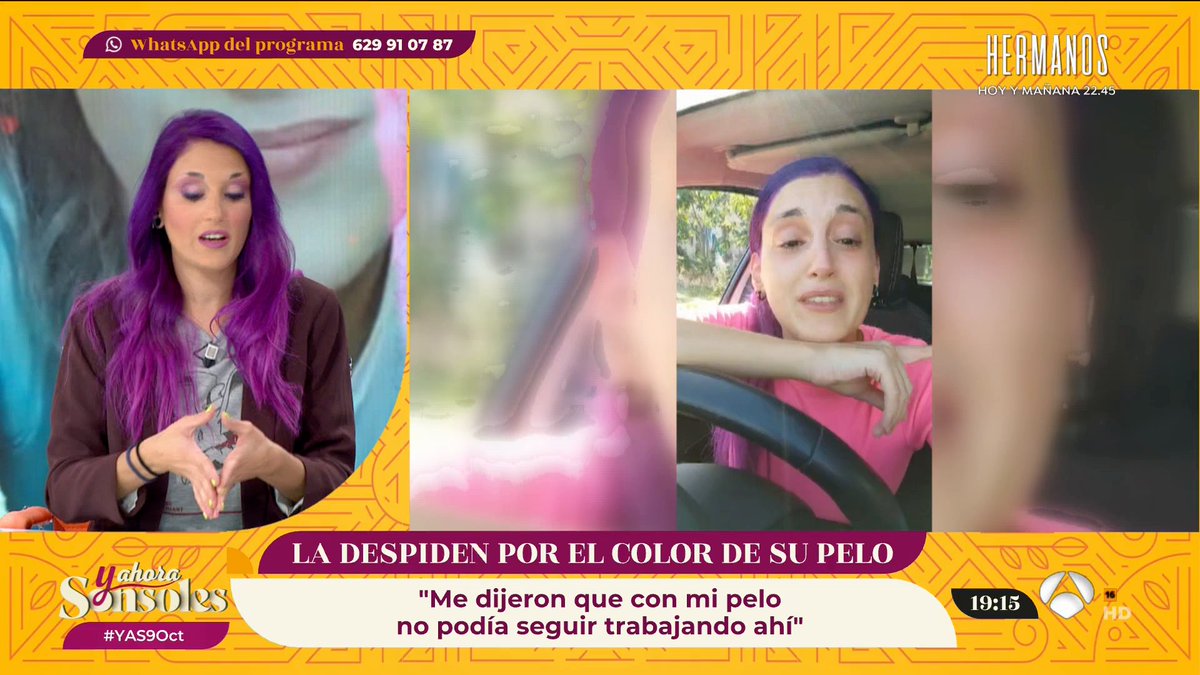 YAhoraSonsoles's tweet image. 🗣 Mar, despedida por su color del pelo: “Me dijeron que no podía seguir trabajando ahí".

#YAS9Oct

Directo ▶️ ow.ly/R24p50LkzOW