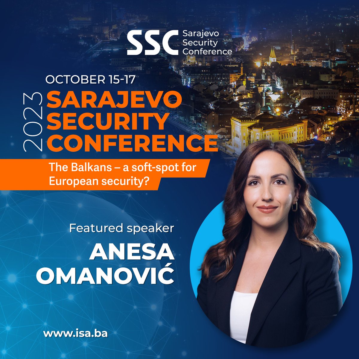 We are proud that the 1st-ever #SSC2023 is receiving support from numerous international partners, including <a href="/IRIglobal/">International Republican Institute</a>, whose Program Manager <a href="/iamanesa/">Anesa Omanović</a> is a strong asset in making our speaker line-up that much better! 🤝

More information ➡️ isa.ba
