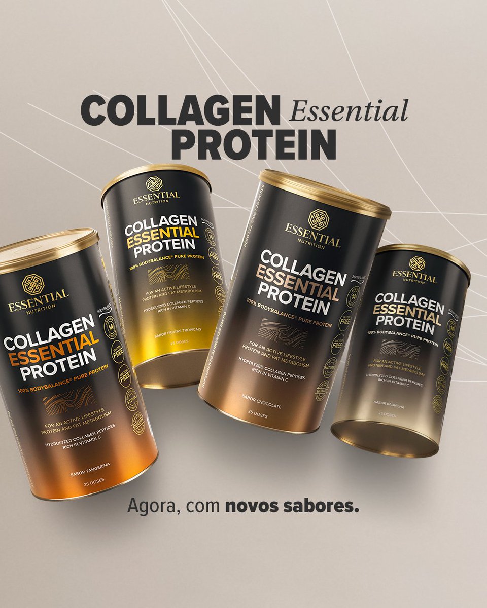 Conheça os novos sabores do Collagen Essential Protein! 

Agora, são mais 4 motivos deliciosos para você experimentar essa nova maneira de suplementar proteína, que oferece todos os benefícios do colágeno BODYBALANCE®️. essentialnutrition.com.br/produtos/prote…