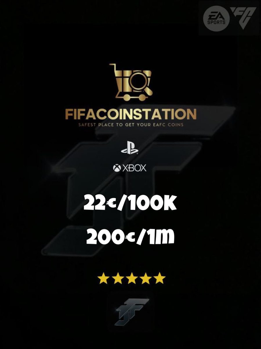 FifaCoinStation's tweet photo. 🚨SALE🚨

〽️Only until stock lasts

🖋️ 780+ positive reviews
🔒100% no ban guaranteed
⚡️fast delivery
💰EA Taxes covered

📩@Hanche_n 

#EAFC24 #Buyeafccoins #selleafccoins #buyfifacoins #sellfifacoins #Eafc #Ps5 #XboxSeriesS https://t.co/VlaJGeeoZC