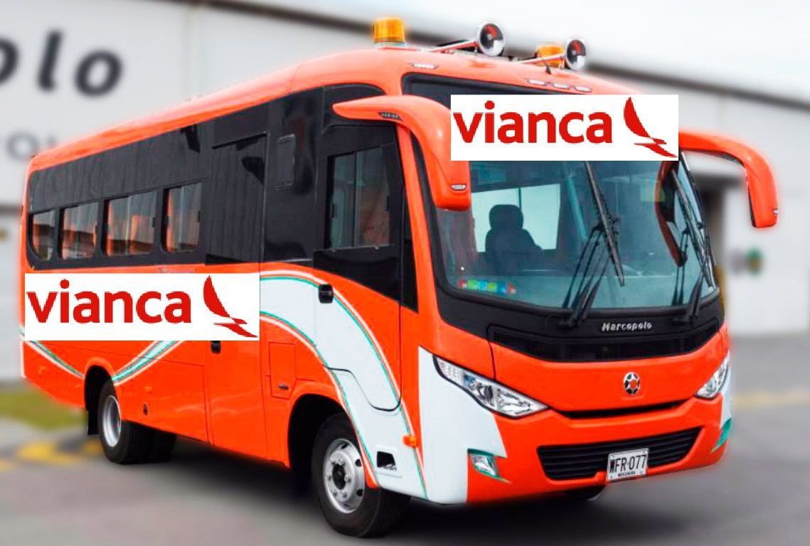 Avianca significa Aerovías Nacionales de Colombia. 

Si le quitan la A queda Vianca o sea Vías Nacionales de Colombia.

Así es.

Vianca lanza hoy su flota de buses.