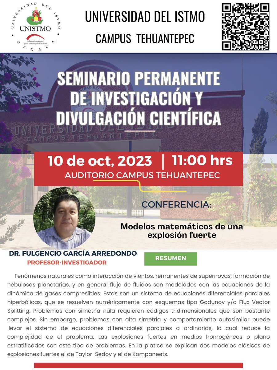 UNISTMO_SUNEO's tweet image. ✅ #InvestigaciónDeCalidad #SUNEO - Martes 10 de octubre a las 11:00 hrs., en el auditorio de nuestra casa de estudios, campus #Tehuantepec.   

🟨 Impartida por el Dr. Fulgencio García Arredondo, profesor-investigador de nuestra casa de estudios #UNISTMO. ¡¡𝐍𝐨 𝐟𝐚𝐥𝐭𝐞𝐧!!
