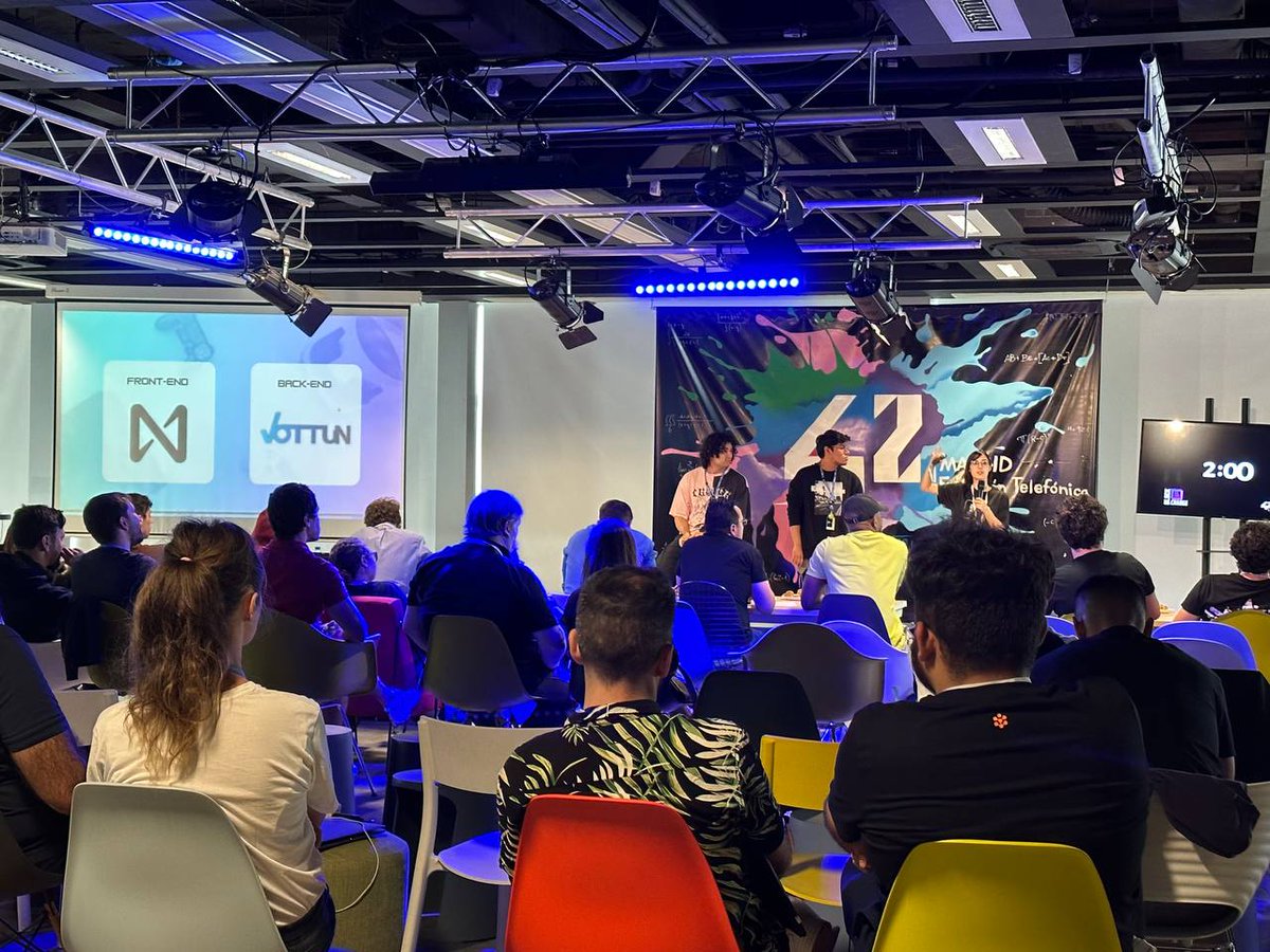 Vottun's tweet photo. Este fin de semana hemos estado presentes en la #Hackathon de @BlockandChange en Madrid. 👾 (@alex_lopezt & Aniol Carbó)

Durante el evento, los equipos desarrollaron proyectos con enorme potencial, y además, desde Vottun ofrecimos, por primera vez, acceso anticipado a nuestras nuevas APIs.

🎉La aceptación fue brutal, con equipos queriendo desarrollar sus proyectos con las APIs y recibiendo feedback muy positivo de los desarrolladores.
De hecho, algunos de los proyectos ganadores nos han comunicado su intención de desarrollar el proyecto utilizando nuestras nuevas APIs 🤯

No podríamos estar más contentos con el resultado de la Hackathon, así que solo nos queda felicitar a todos los participantes y agradecer a Block&Change y el resto de partners por hacer posible este fantástico fin de semana.

Gracias 💙