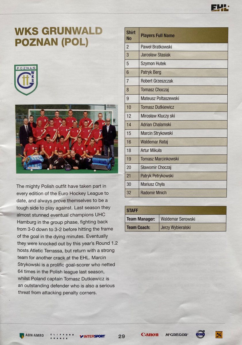 ProgrammesH's tweet photo. 2010 European Hockey League; RC De Polo De Barcelona / Kelburne HC / WKS Grunwald Poznan https://t.co/CNGqYgU8yJ