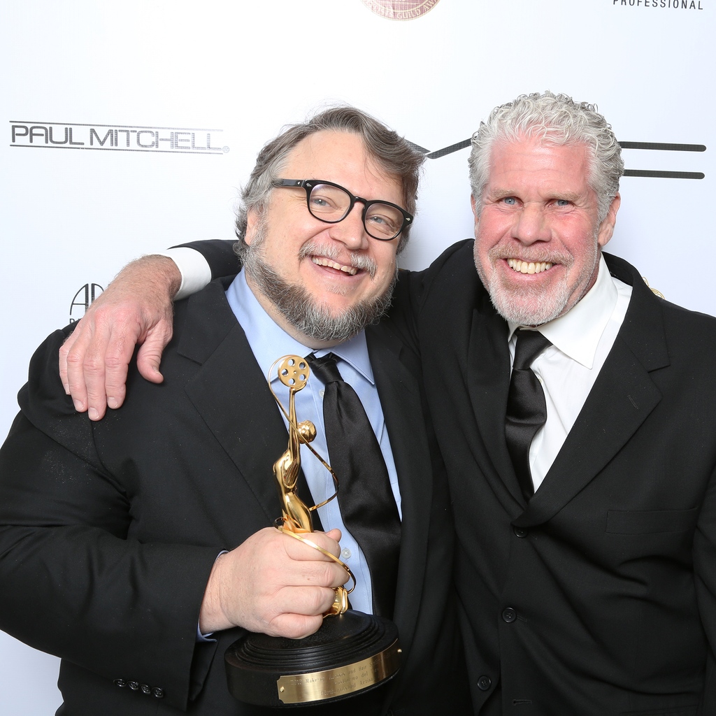 Throwback to 2015, when <a href="/RealGDT/">Guillermo del Toro</a> and <a href="/perlmutations/">Ron Perlman</a> joined us to celebrate the #MUAHSawards ✨ Ron Perlman presented Guillermo del Toro the Distinguished Artisan Award that year. 🎭