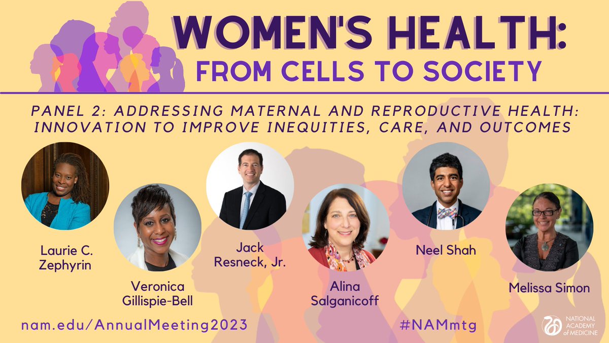 The panel on addressing maternal and reproductive health with Laurie C. Zephyrin, @NOLAobgyn, @JackResneckMD, @a_salganicoff, @neel_shah, and @DrMelissaSimon is starting now! #NAMmtg