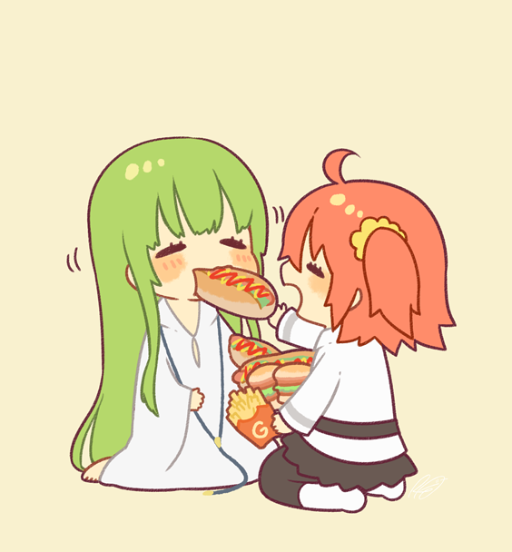 エルキドゥ(Fate) ,ぐだ子 「#エルキドゥがいっぱい見れるタグ ドゥドゥドゥ!」|けぴのイラスト