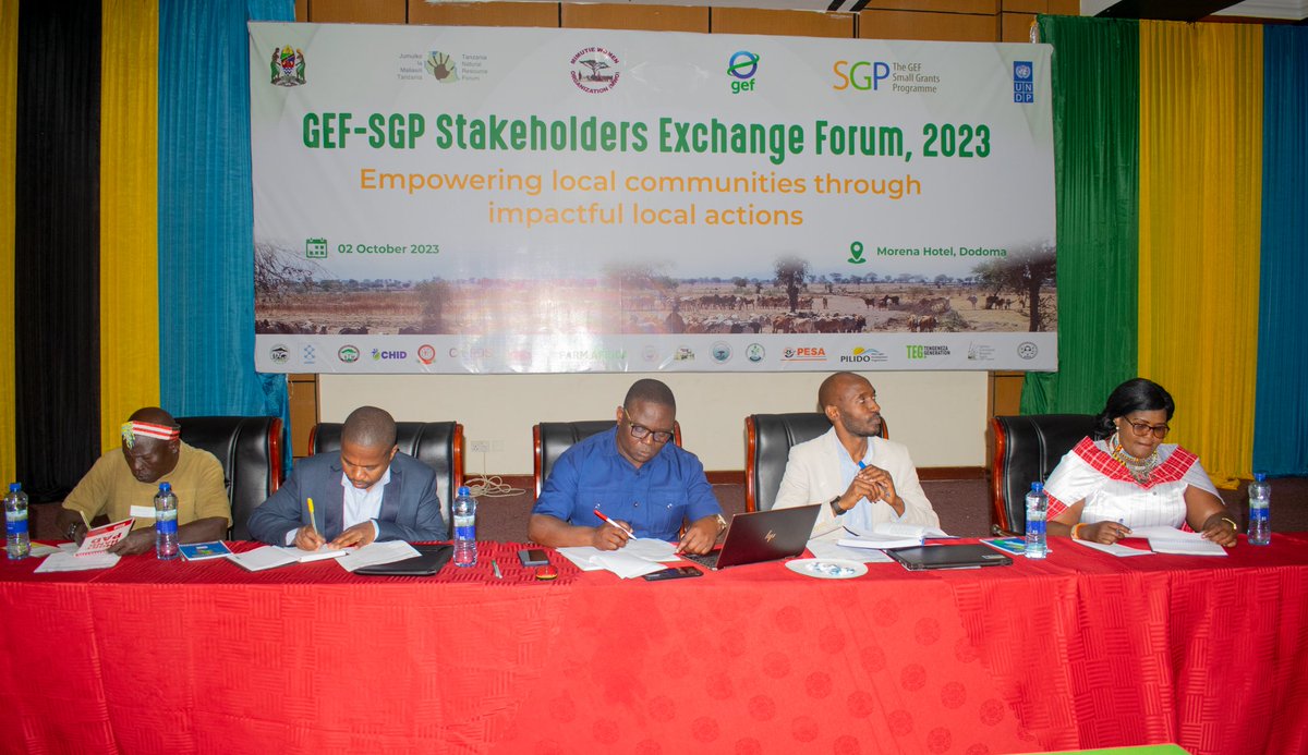 tnrforum's tweet photo. On 2/10, #UNDP-Tz, #TNRF& MIMUTIE conducted a #GEF-SGP stakeholders Exchange Forum2023 to disseminate policy messages and outcomes from 24 innovative ICCAs projects that are coordinated by TNRF&MIMUTIE, under the theme; "Empowering local communities with impactful local actions." https://t.co/XPGGP4tE0Q