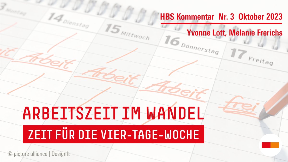 WSIInstitut's tweet photo. Arbeit: 40 Stunden, 5 Tage – nie anders gewesen, nie anders denkbar? Yvonne Lott @wsiinstitut Melanie Frerichs @dgb_news zeigen, wie sich #Arbeitszeit|standards gewandelt haben – und warum es an der Zeit ist für den nächsten Schritt: hin zur #4TageWoche ➡️ https://t.co/GTLPDxktgy https://t.co/5IVFXMyTEs
