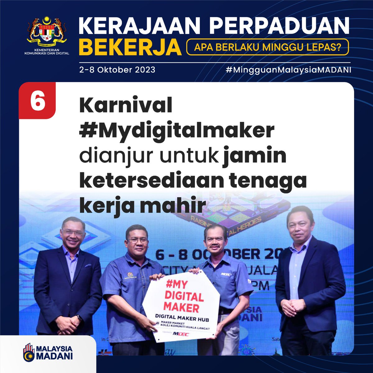 beritartm's tweet photo. 6. Karnival #Mydigitalmaker dianjur untuk jamin ketersediaan tenaga kerja mahir https://t.co/Ld7Shk8KgE
