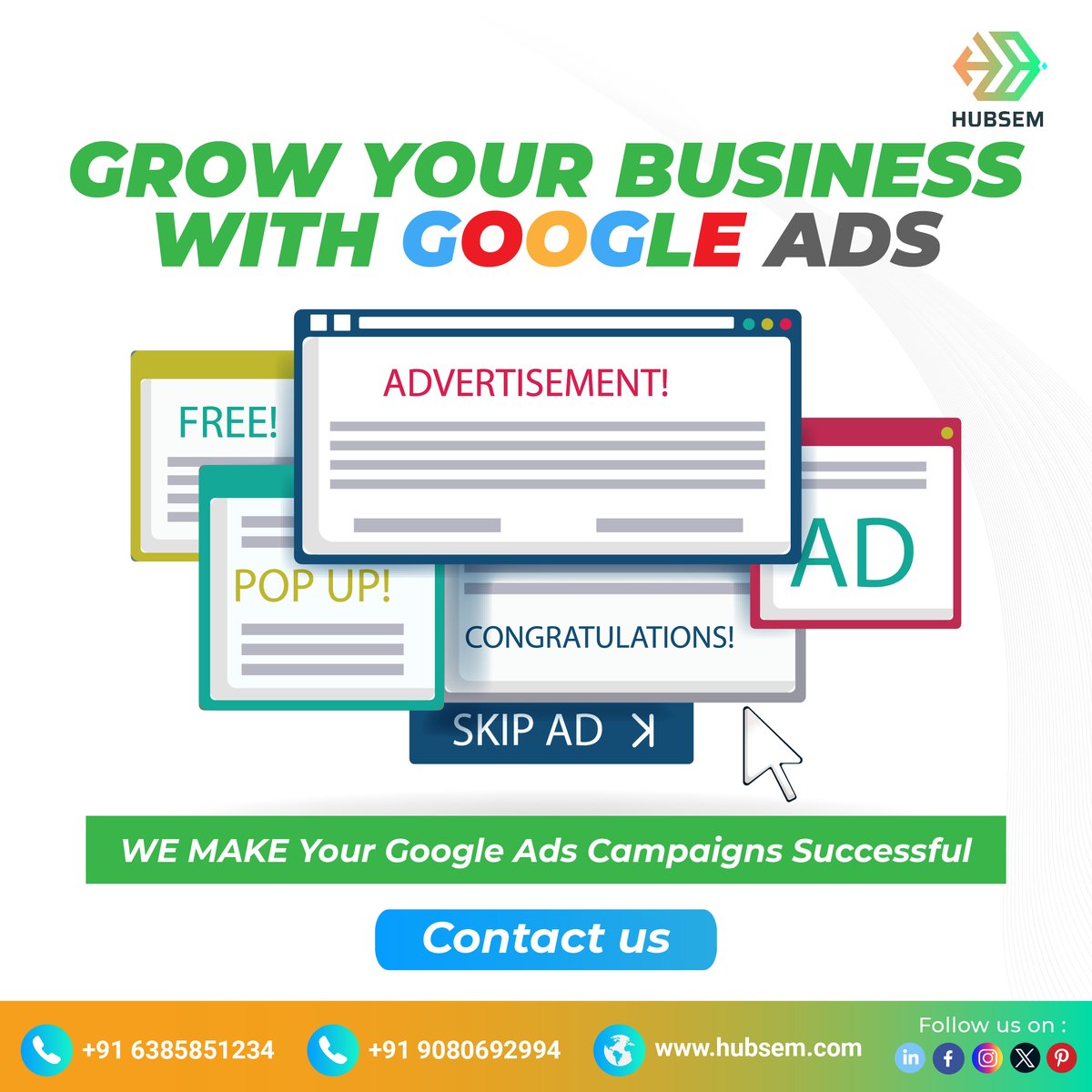 hubsem's tweet photo. Hubsem Solutions – your partner in Google Ads success! 🌐 Transform your business landscape with our tailored campaigns. Contact us and let's start the journey to growth!

For More Details Contact us: at 91+ 9080692994 / 6385851234 or visit our website: https://t.co/RRQF5lLraN https://t.co/T7Lq2IClDY