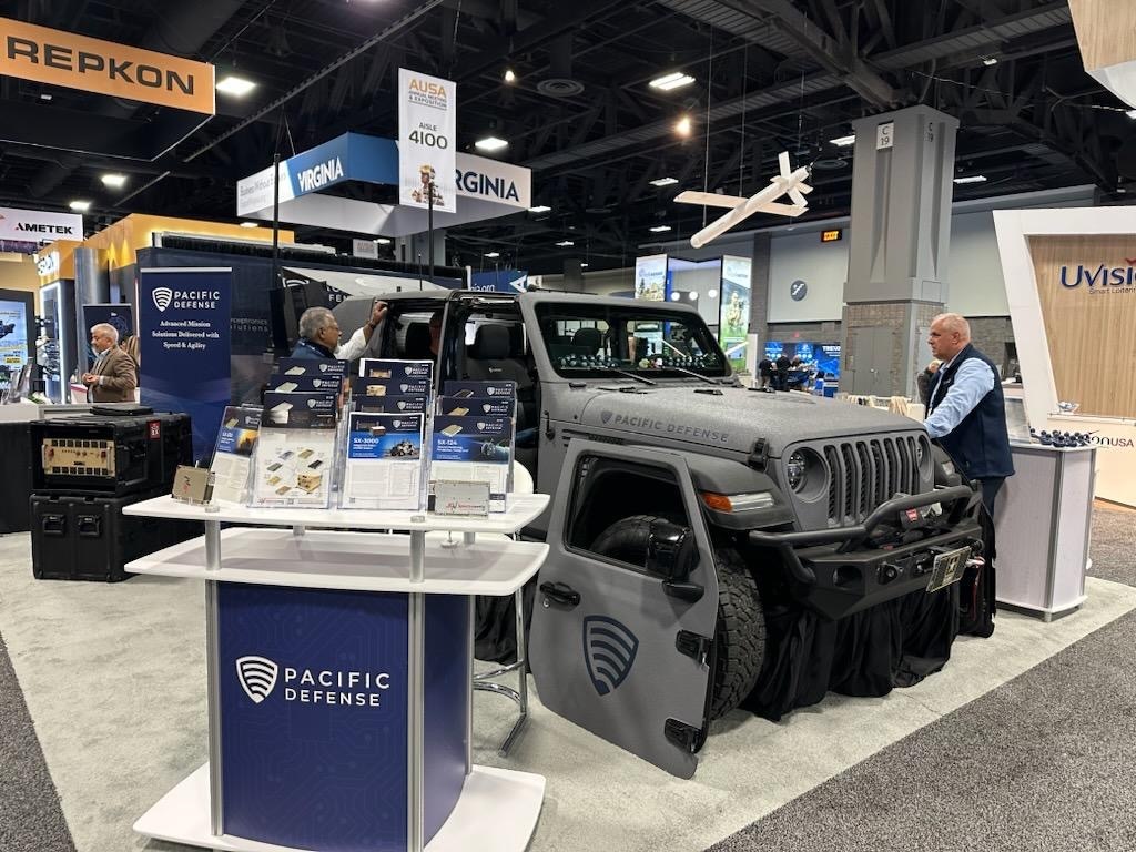 PacDefStrategy's tweet photo. Happy to be back at @AUSAorg #AUSA2023! Day 1 - here we go! Learn more about our products and #MeetAres at Booth 4043. #CMOSS #SOSA https://t.co/q1FDWpY9Yn